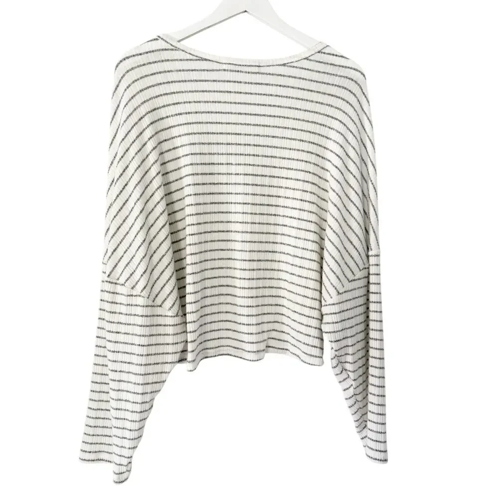 Project Social T Ariella Striped V Neck Top Medium - Picture 3 of 6